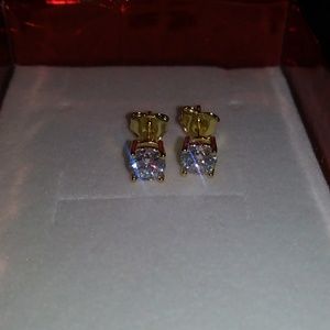 14k Gold finish over 925 silver earrings